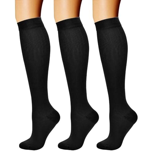CHARMKING Compression Socks 15-20 mmHg (3 pairs)
